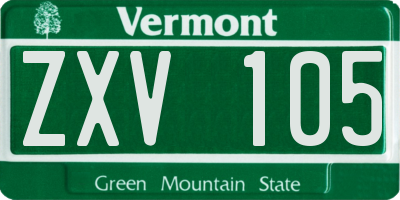 VT license plate ZXV105