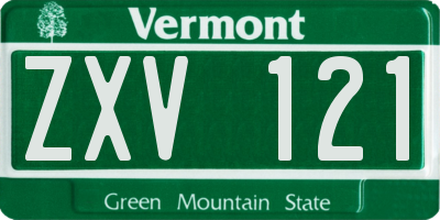 VT license plate ZXV121
