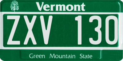 VT license plate ZXV130