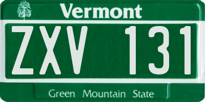 VT license plate ZXV131