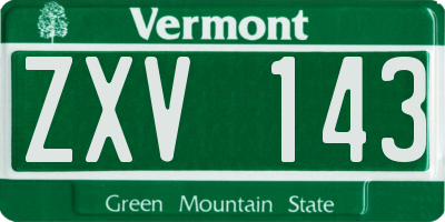 VT license plate ZXV143