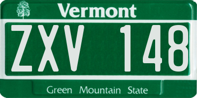 VT license plate ZXV148