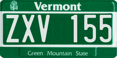 VT license plate ZXV155