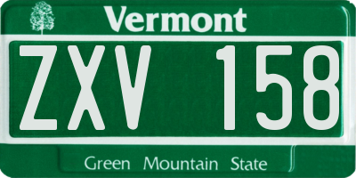 VT license plate ZXV158