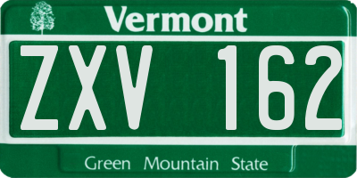 VT license plate ZXV162