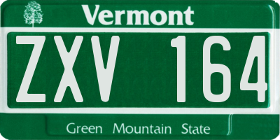 VT license plate ZXV164