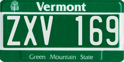 VT license plate ZXV169