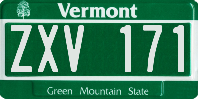 VT license plate ZXV171