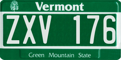 VT license plate ZXV176