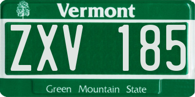 VT license plate ZXV185