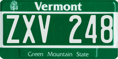 VT license plate ZXV248