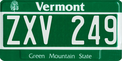 VT license plate ZXV249