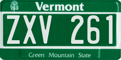 VT license plate ZXV261
