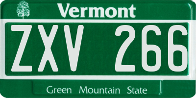 VT license plate ZXV266