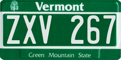 VT license plate ZXV267