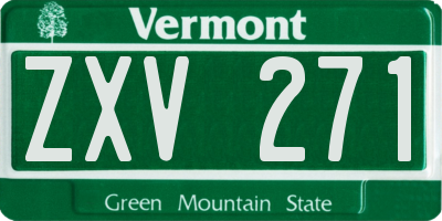 VT license plate ZXV271