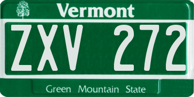 VT license plate ZXV272