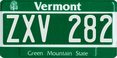 VT license plate ZXV282