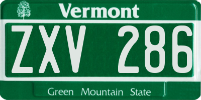 VT license plate ZXV286