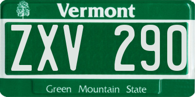 VT license plate ZXV290