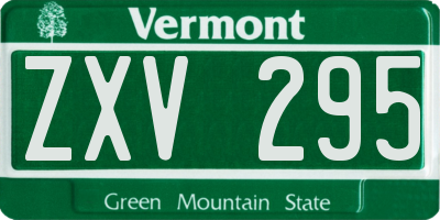 VT license plate ZXV295
