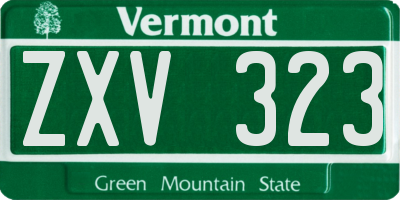 VT license plate ZXV323
