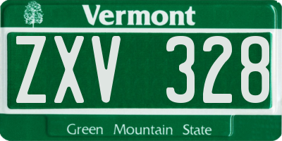 VT license plate ZXV328