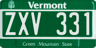 VT license plate ZXV331