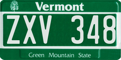 VT license plate ZXV348