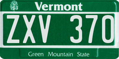 VT license plate ZXV370