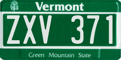 VT license plate ZXV371