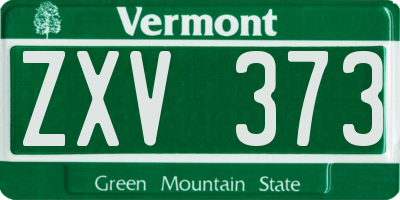 VT license plate ZXV373