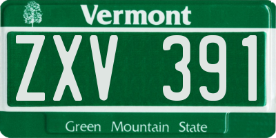 VT license plate ZXV391