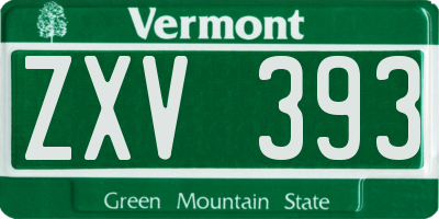 VT license plate ZXV393