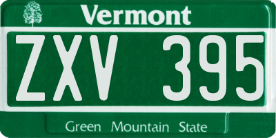 VT license plate ZXV395