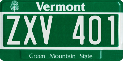 VT license plate ZXV401