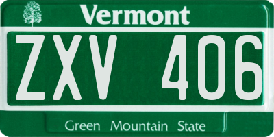 VT license plate ZXV406