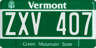 VT license plate ZXV407