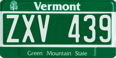 VT license plate ZXV439