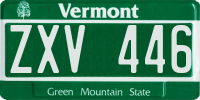 VT license plate ZXV446