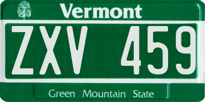 VT license plate ZXV459