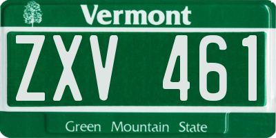 VT license plate ZXV461