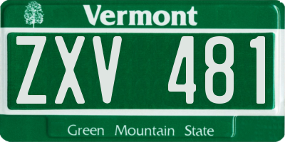 VT license plate ZXV481