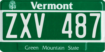 VT license plate ZXV487