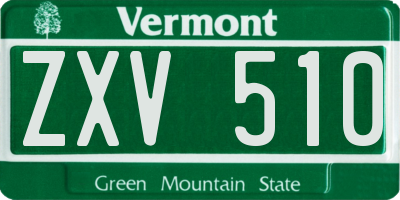 VT license plate ZXV510