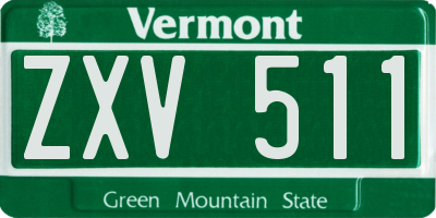 VT license plate ZXV511