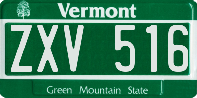 VT license plate ZXV516