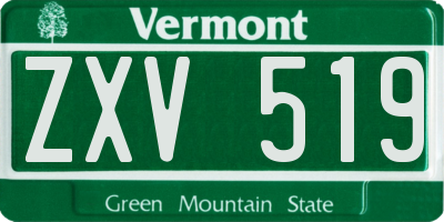 VT license plate ZXV519
