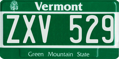 VT license plate ZXV529