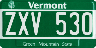 VT license plate ZXV530